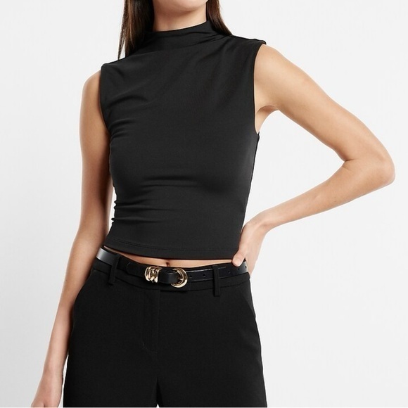 Express Tops - Express Mock Neck Crop Top Body Contour Tank Top - Size Small - Brand New!